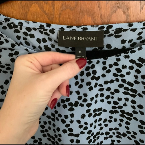 Lane Bryant Polka-Dot Ruffle Sleeve Blouse - Picture 3 of 4